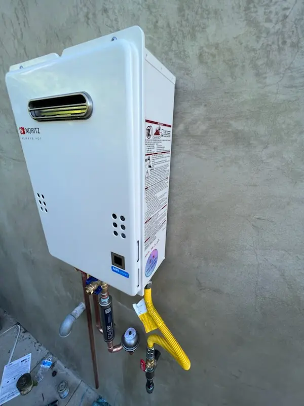 Tankless water heater installation for Meridian Crossing homes